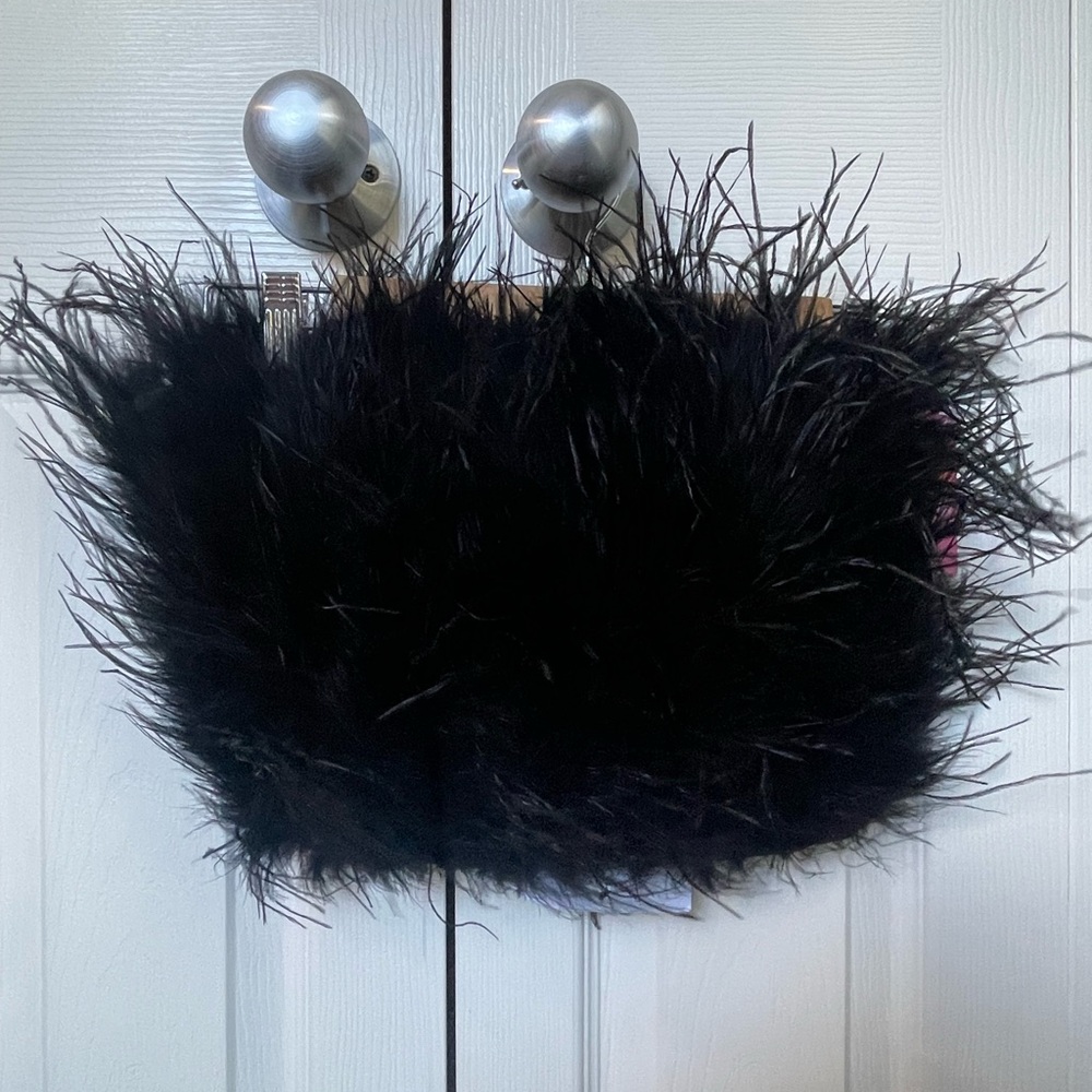 Buddy Love Black Feathered Crop Top